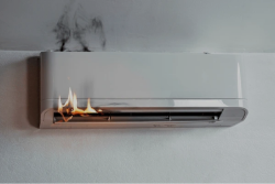 An air conditioner on fire - Streamline Heating and Air An air conditioner on fire