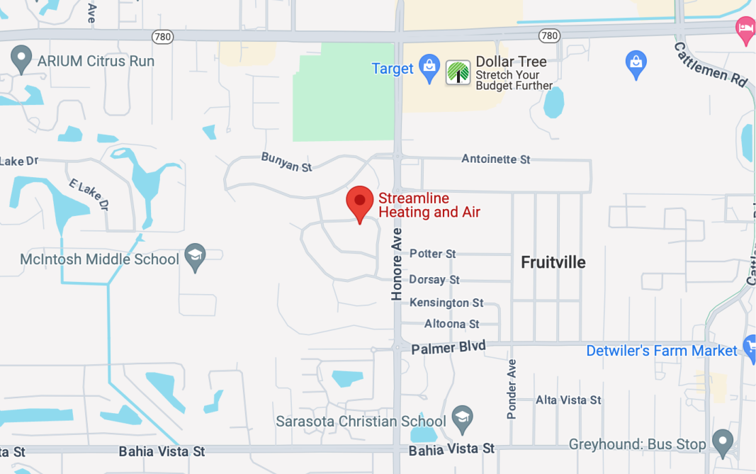 Streamline Heating and Air location on a Google map